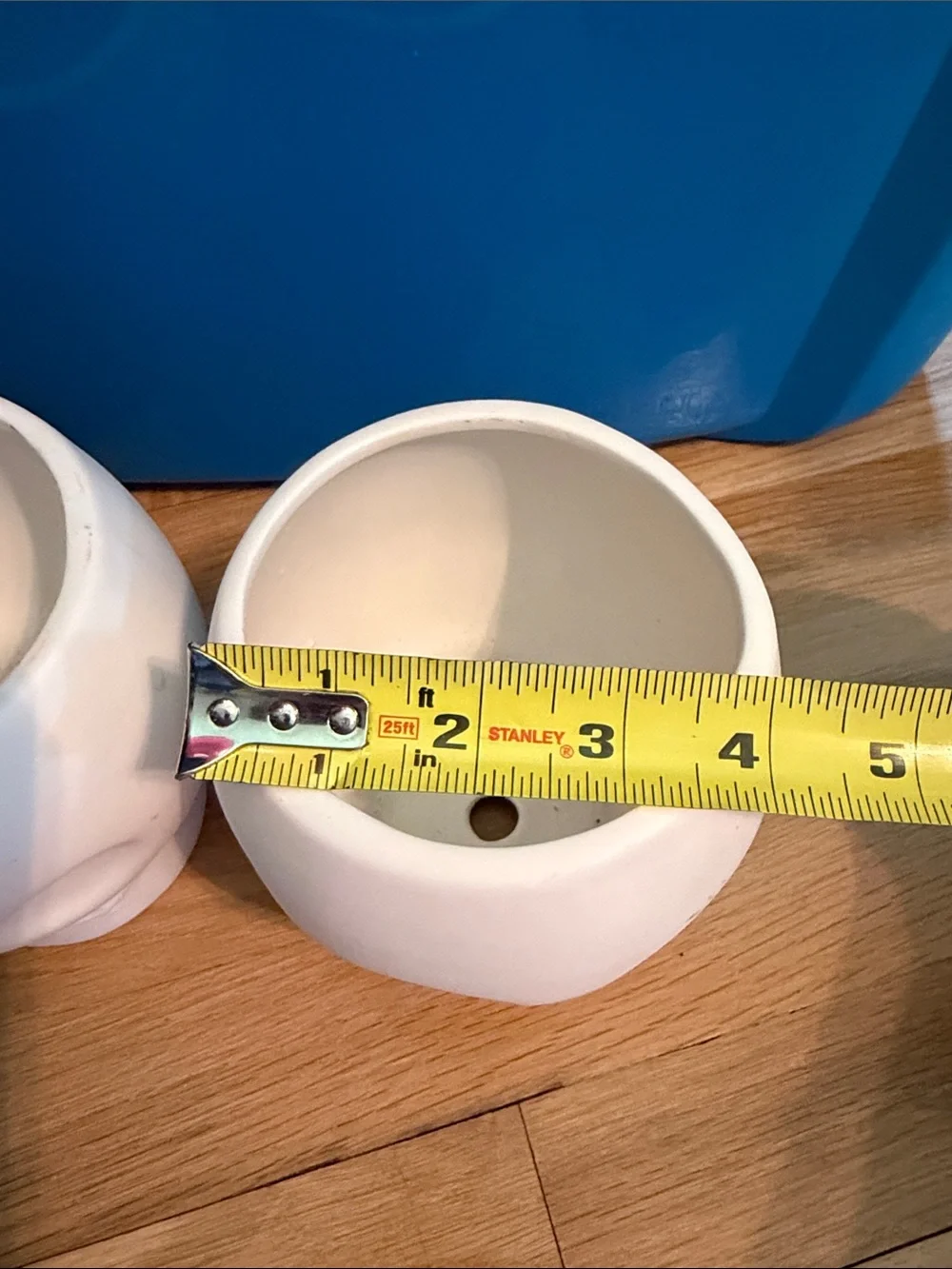 Set of 2 White Ceramic Skull Planter Pair - Home Accents